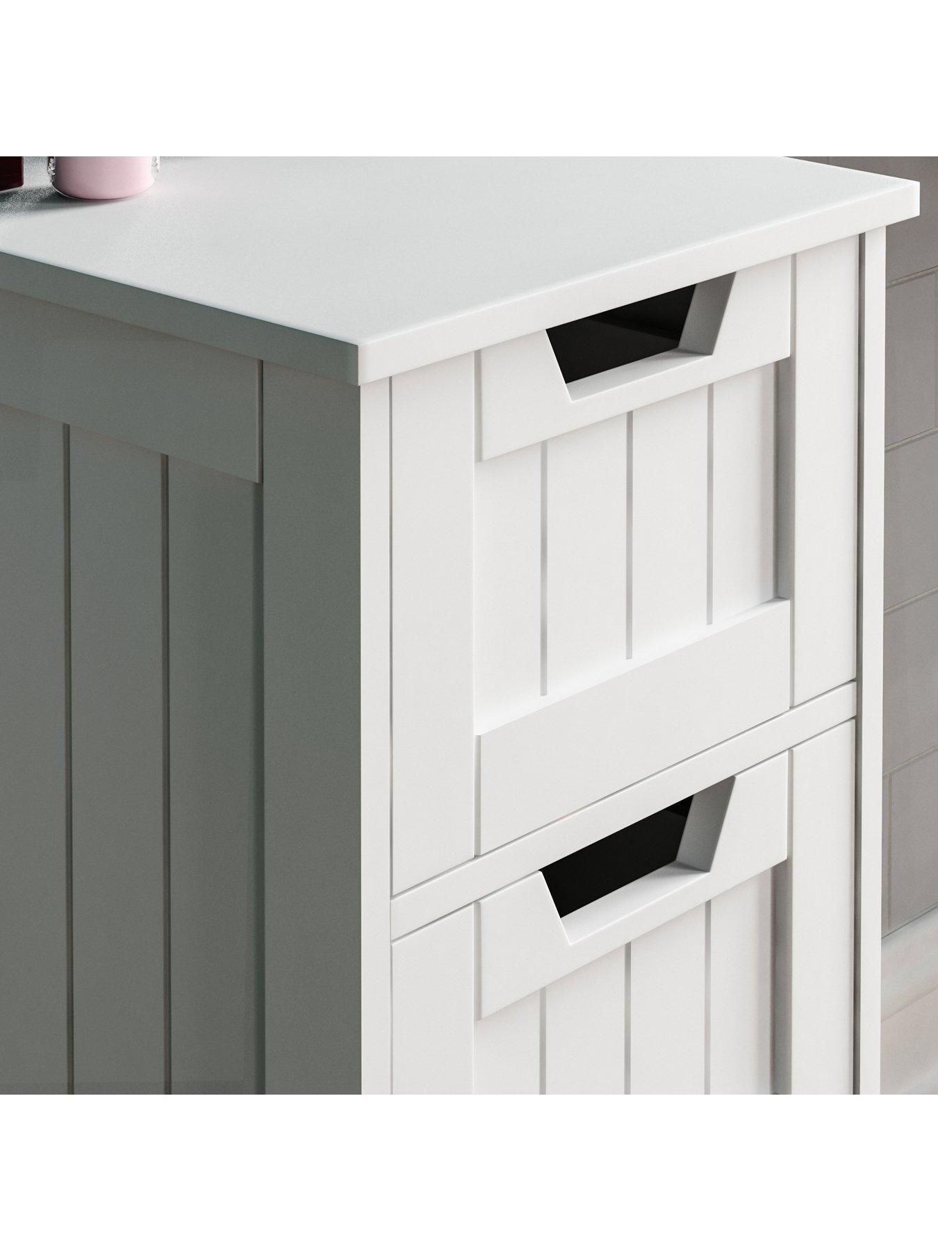 Image 4 of 5 of Bath Vida Priano 4 Drawer Freestanding Bathroom Unit - White