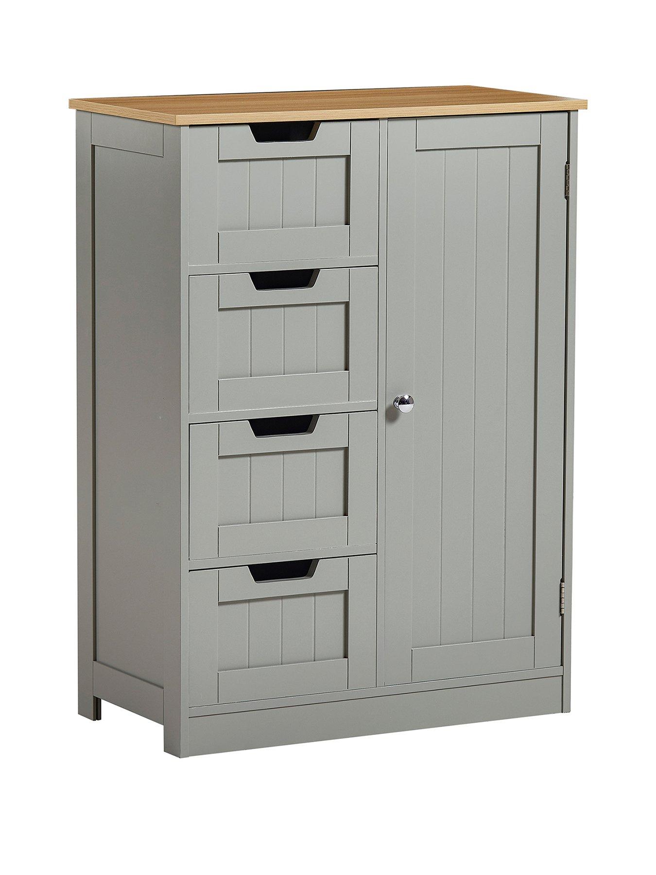 Image 2 of 7 of Bath Vida Priano 4 Drawer,&nbsp;1 Door Freestanding Unit - Grey
