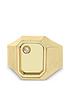  image of love-gold-9ct-yellow-gold-mens-19mm-round-white-rectangle-signet-ring