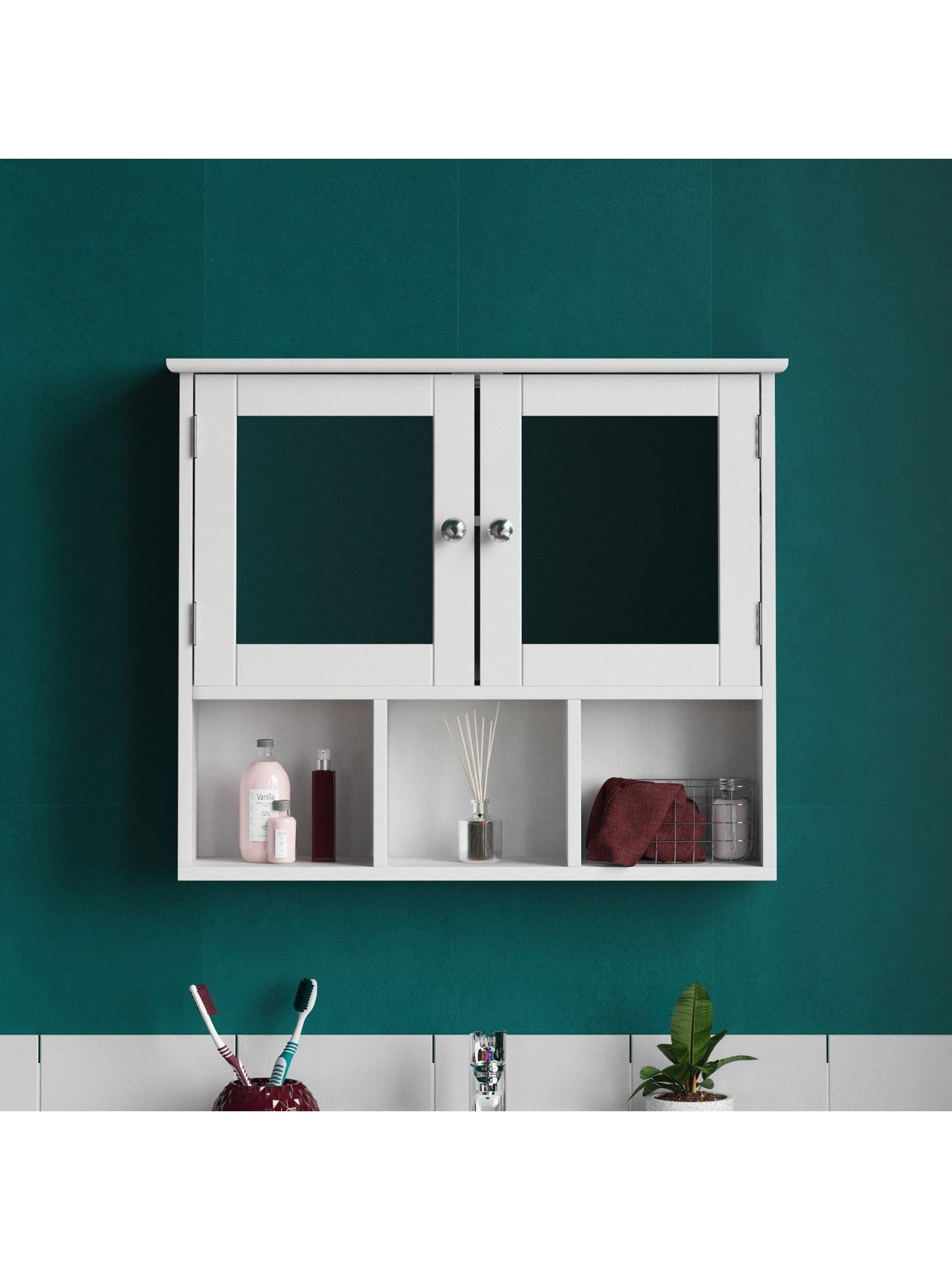  image of bath-vida-priano-2-door-mirrored-wall-cabinet-with-3-compartments