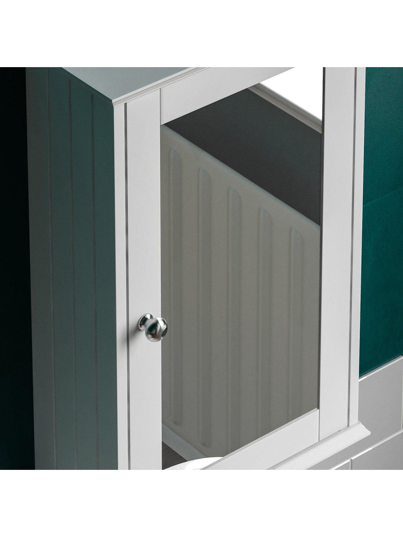  image of bath-vida-priano-1-door-mirrored-wall-cabinet-white