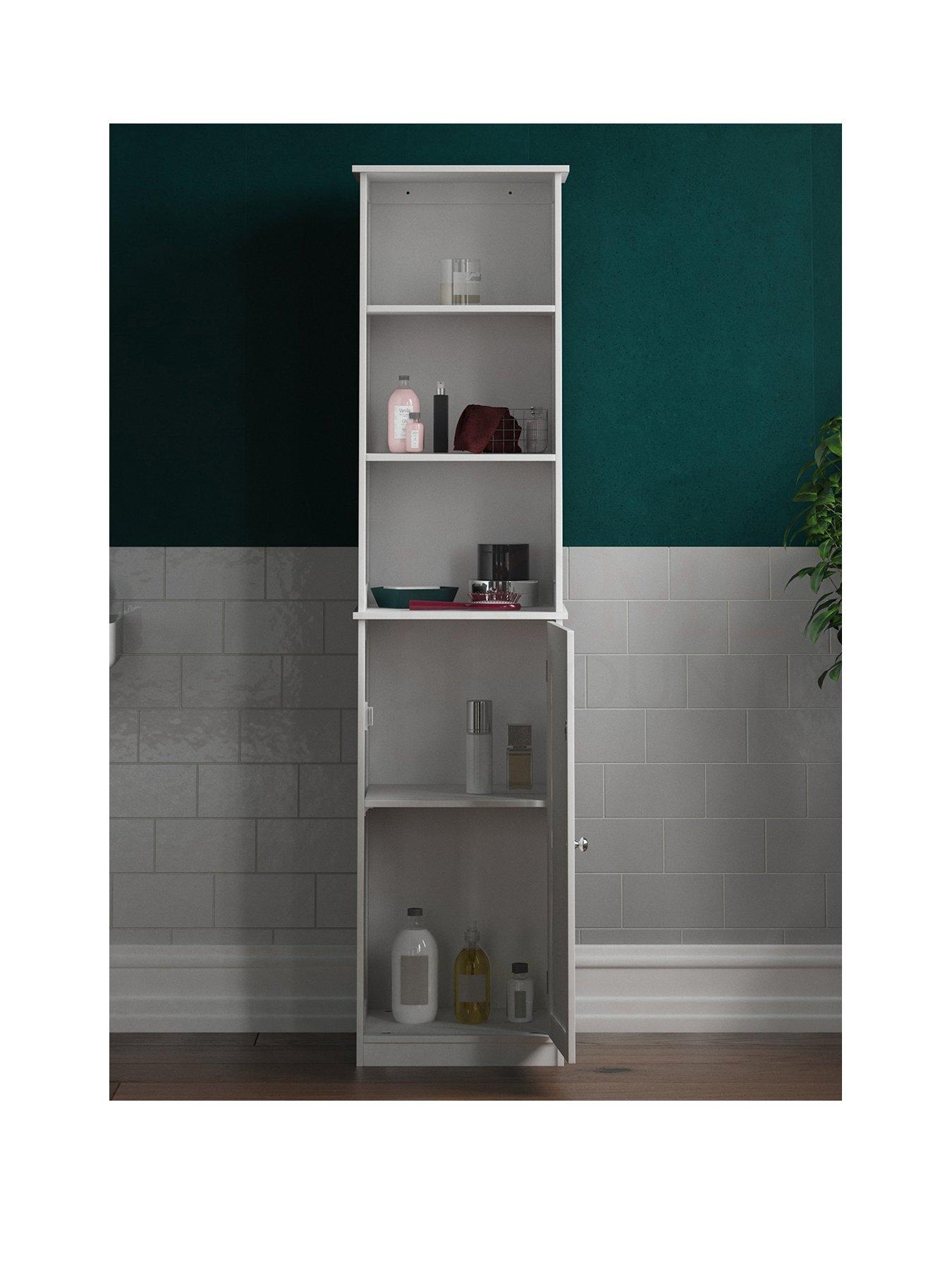 Image 3 of 6 of Bath Vida Priano 1 Door 2 Shelf Tall Cabinet