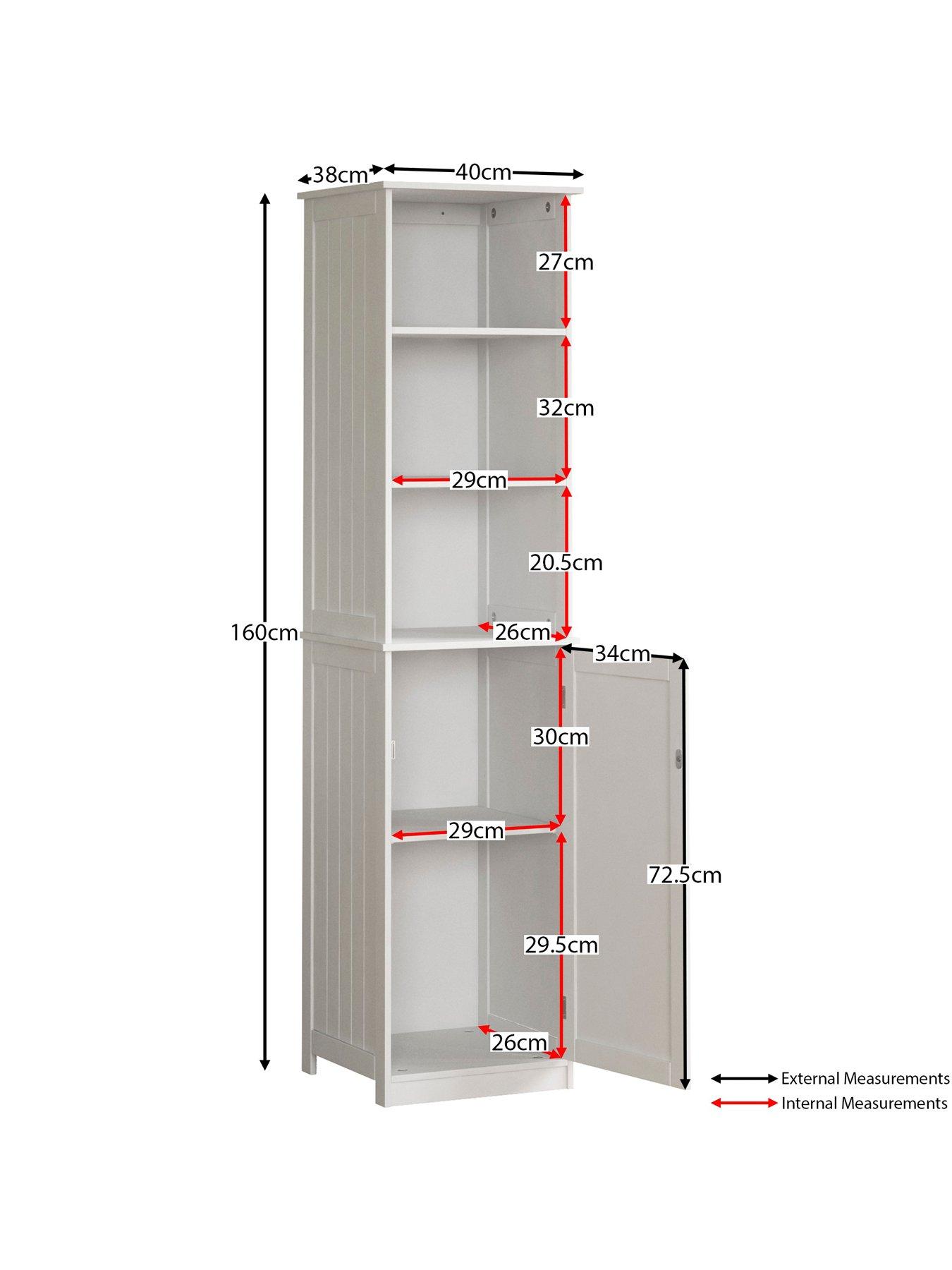 Image 6 of 6 of Bath Vida Priano 1 Door 2 Shelf Tall Cabinet
