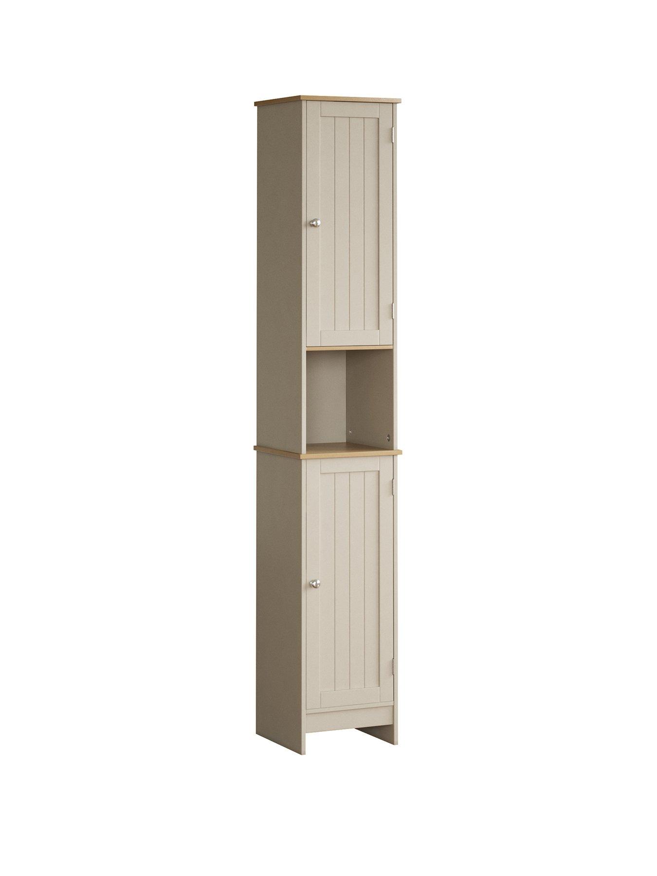  image of bath-vida-priano-2-door-tall-cabinet-grey