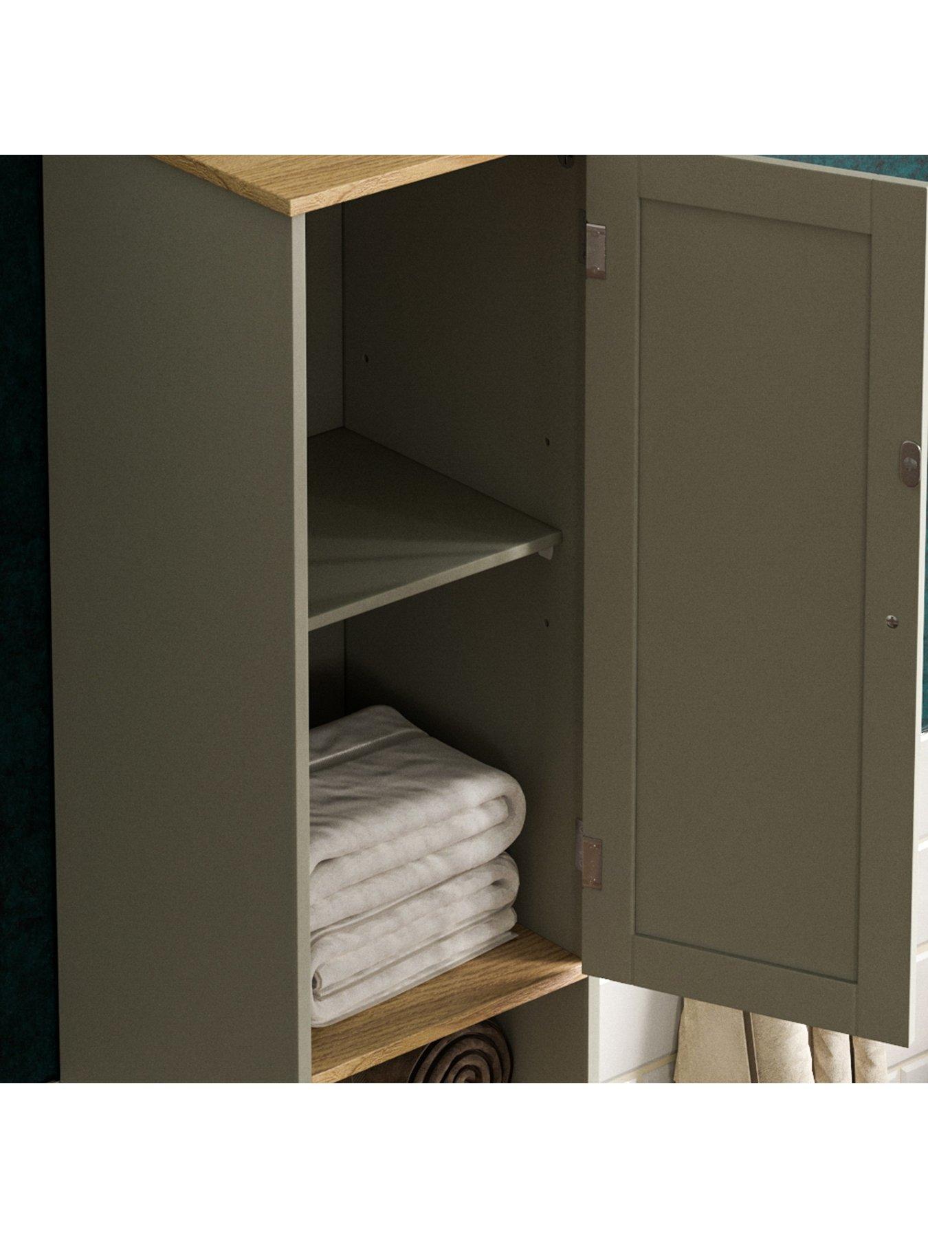  image of bath-vida-priano-2-door-tall-cabinet-grey