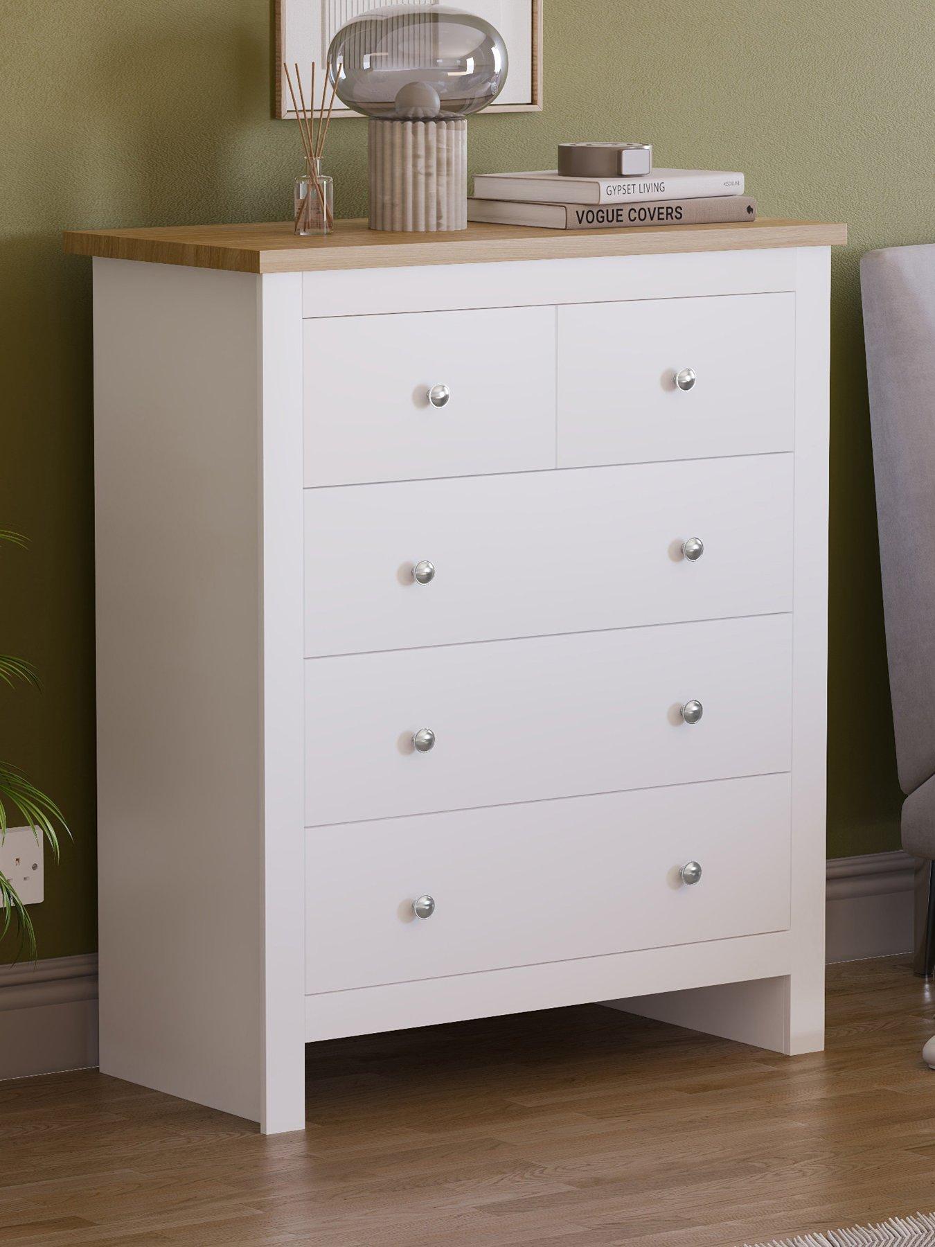 Vida Designs Arlington 2 + 3 Drawer Chest - White