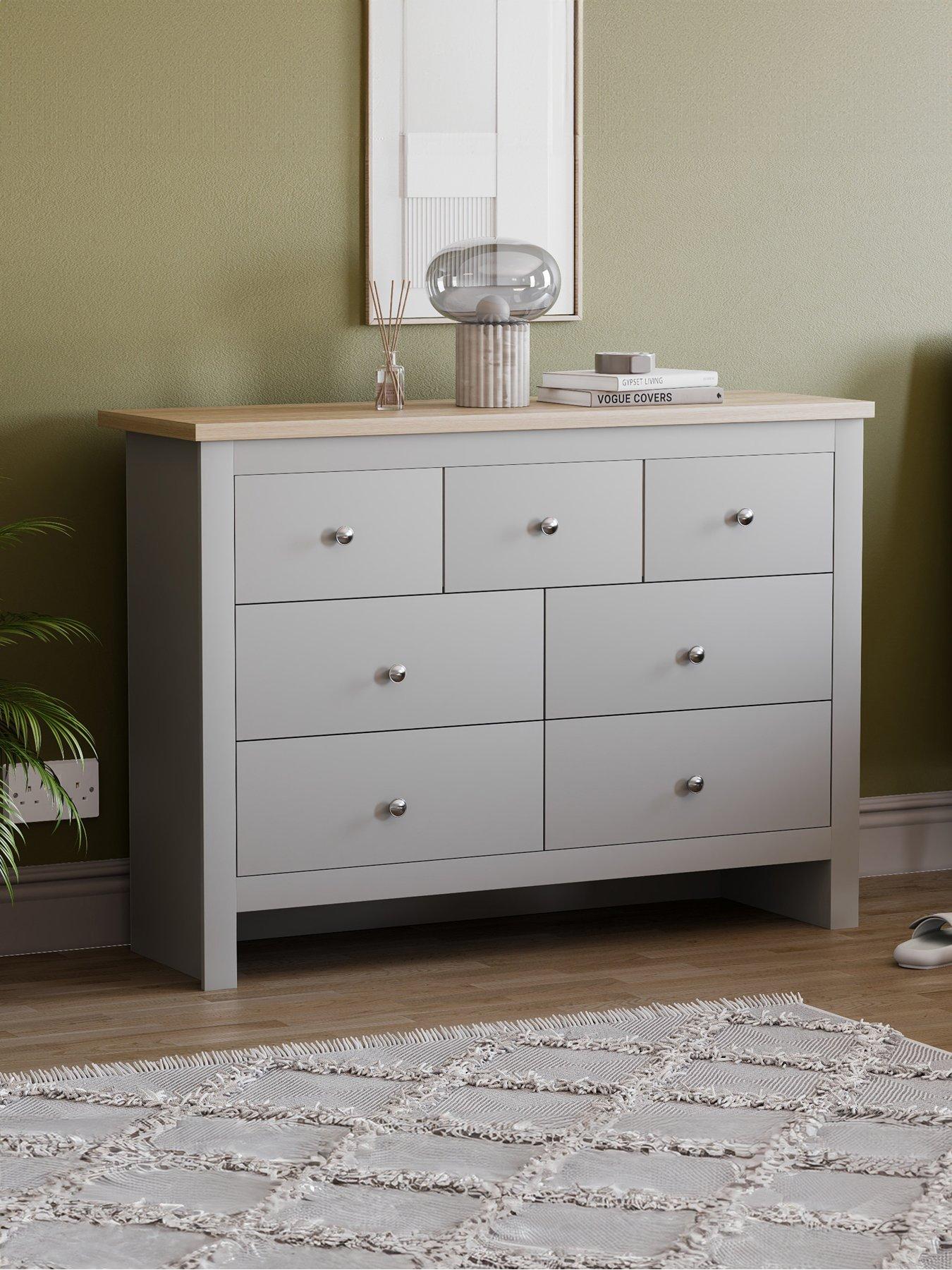 Vida Designs Arlington 4 + 3 Drawer Chest - Grey
