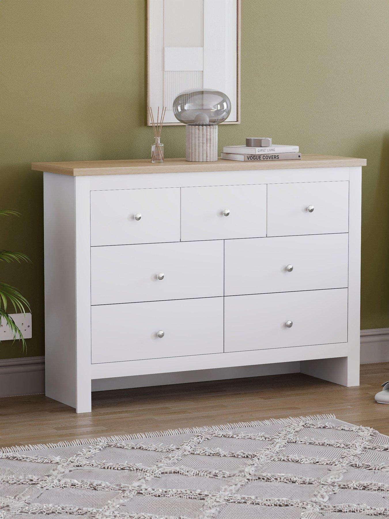 Vida Designs Arlington 4 + 3 Drawer Chest - White | littlewoods.com