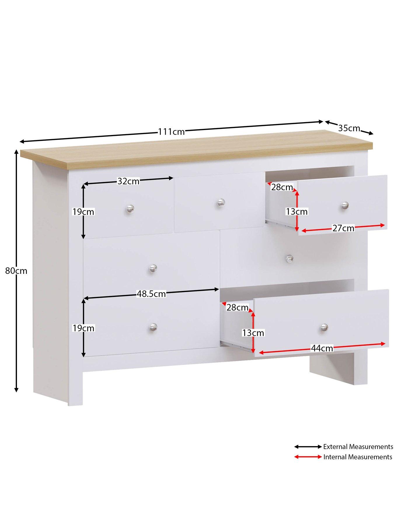 Image 6 of 6 of Vida Designs Arlington 4 + 3 Drawer Chest - White