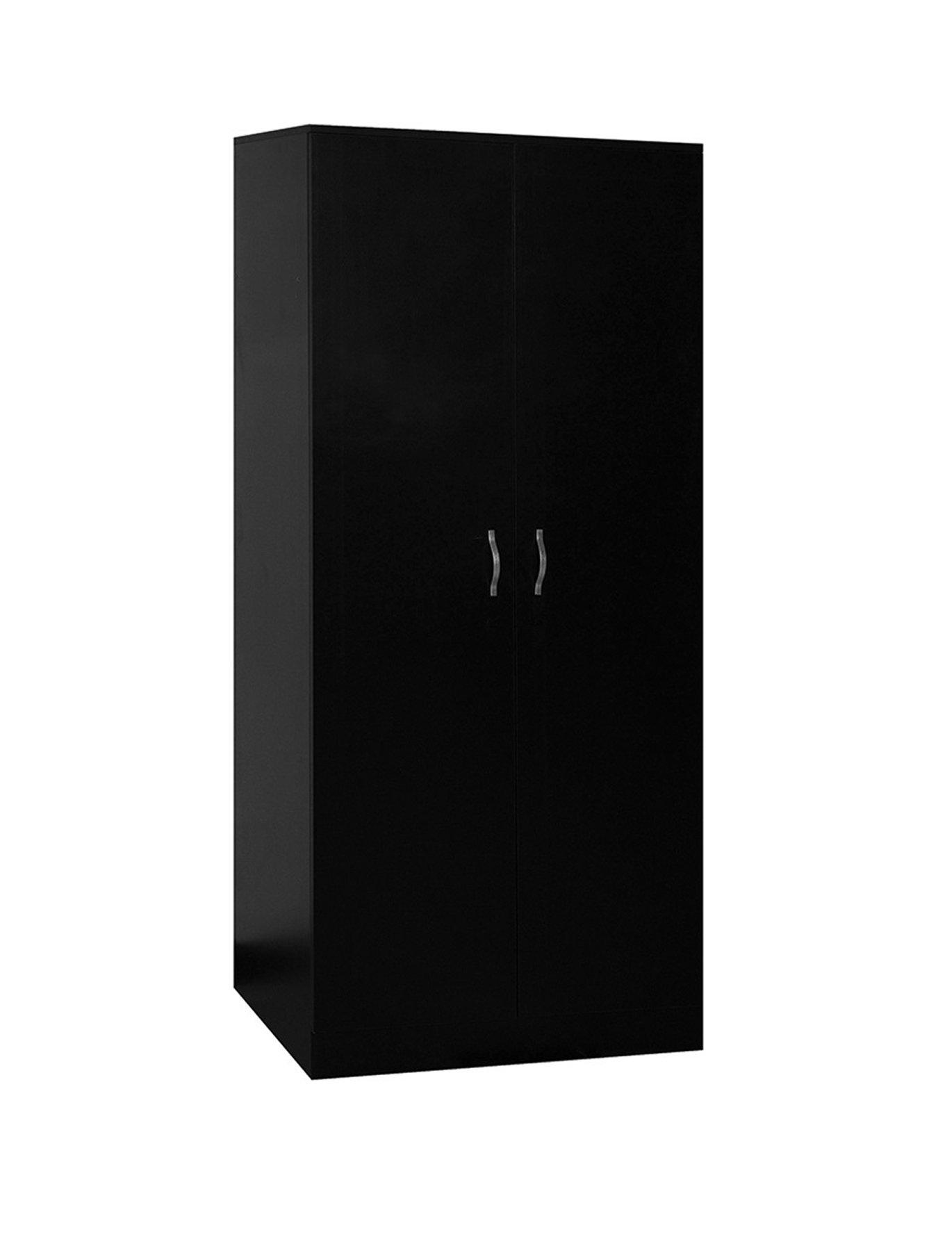 stillFront image of vida-designs-riano-2-door-wardrobe-black
