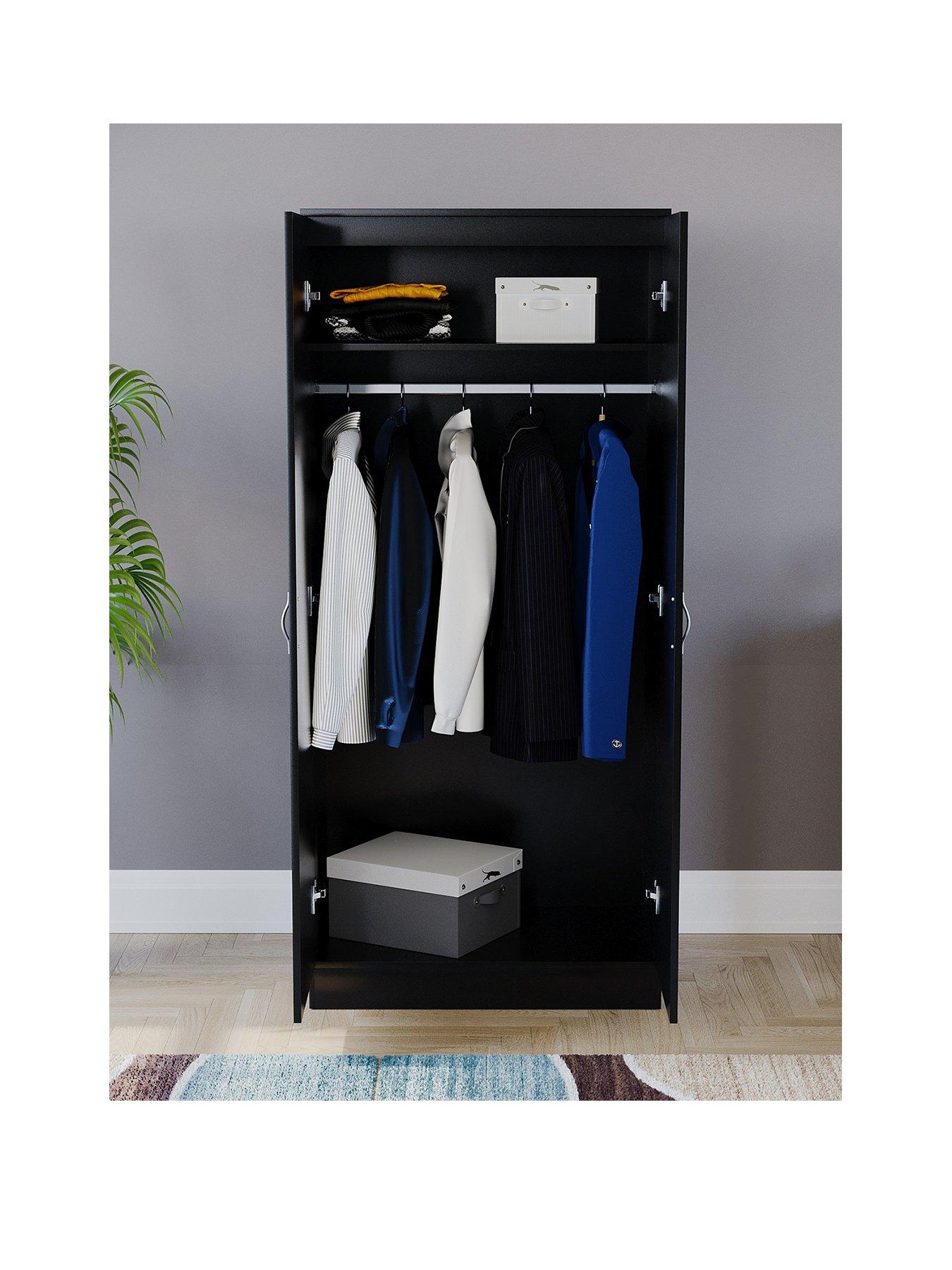  image of vida-designs-riano-2-door-wardrobe-black