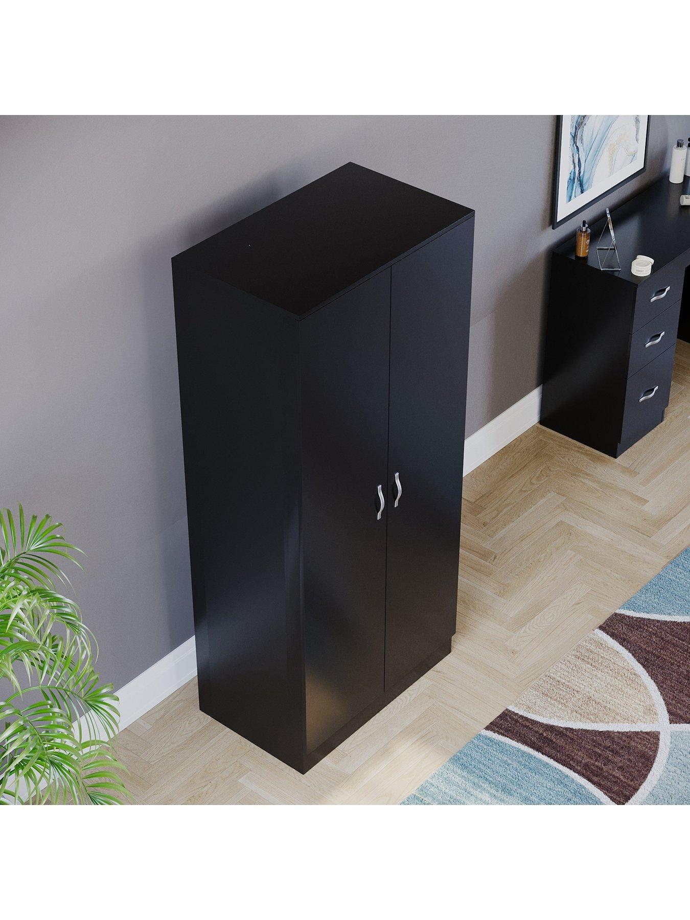  image of vida-designs-riano-2-door-wardrobe-black