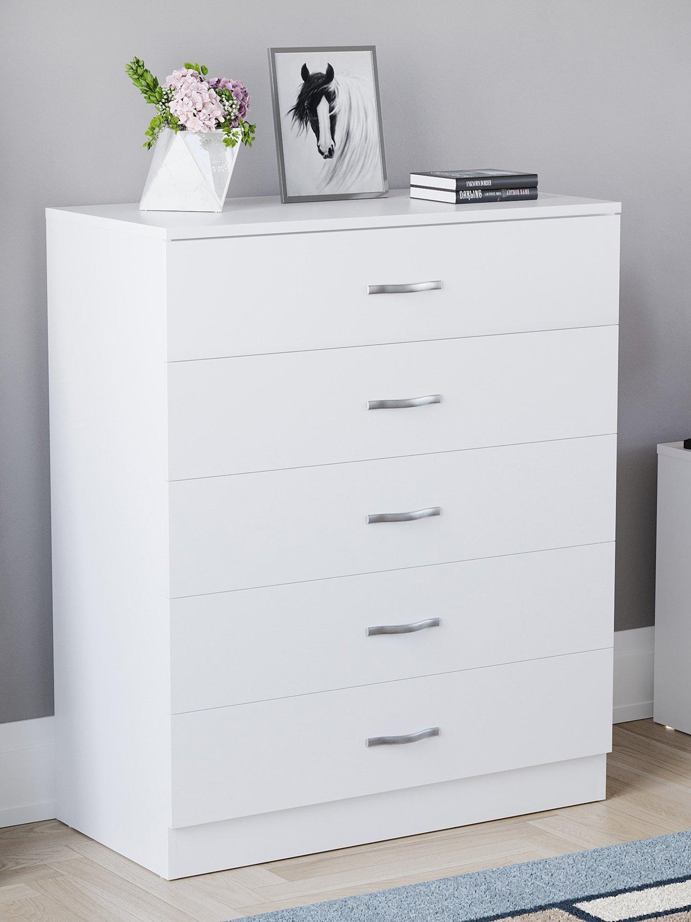 Vida Designs Riano 5 Drawer Compact Chest - White