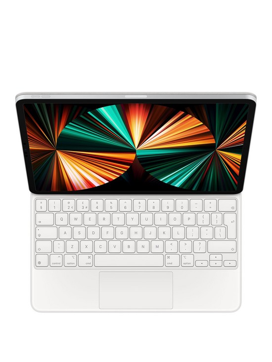 front image of apple-magic-keyboard-for-ipad-pro-129-inch-2021-british-english-white