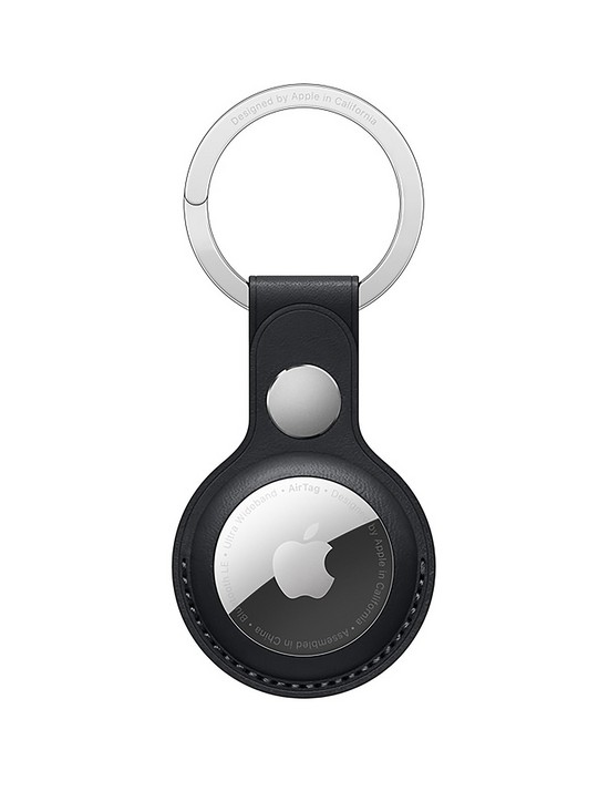 front image of apple-airtag-leather-key-ring-midnight-airtag-not-included