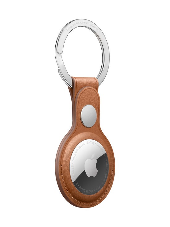 stillFront image of apple-airtag-leather-key-ring-saddle-brown-airtag-not-included