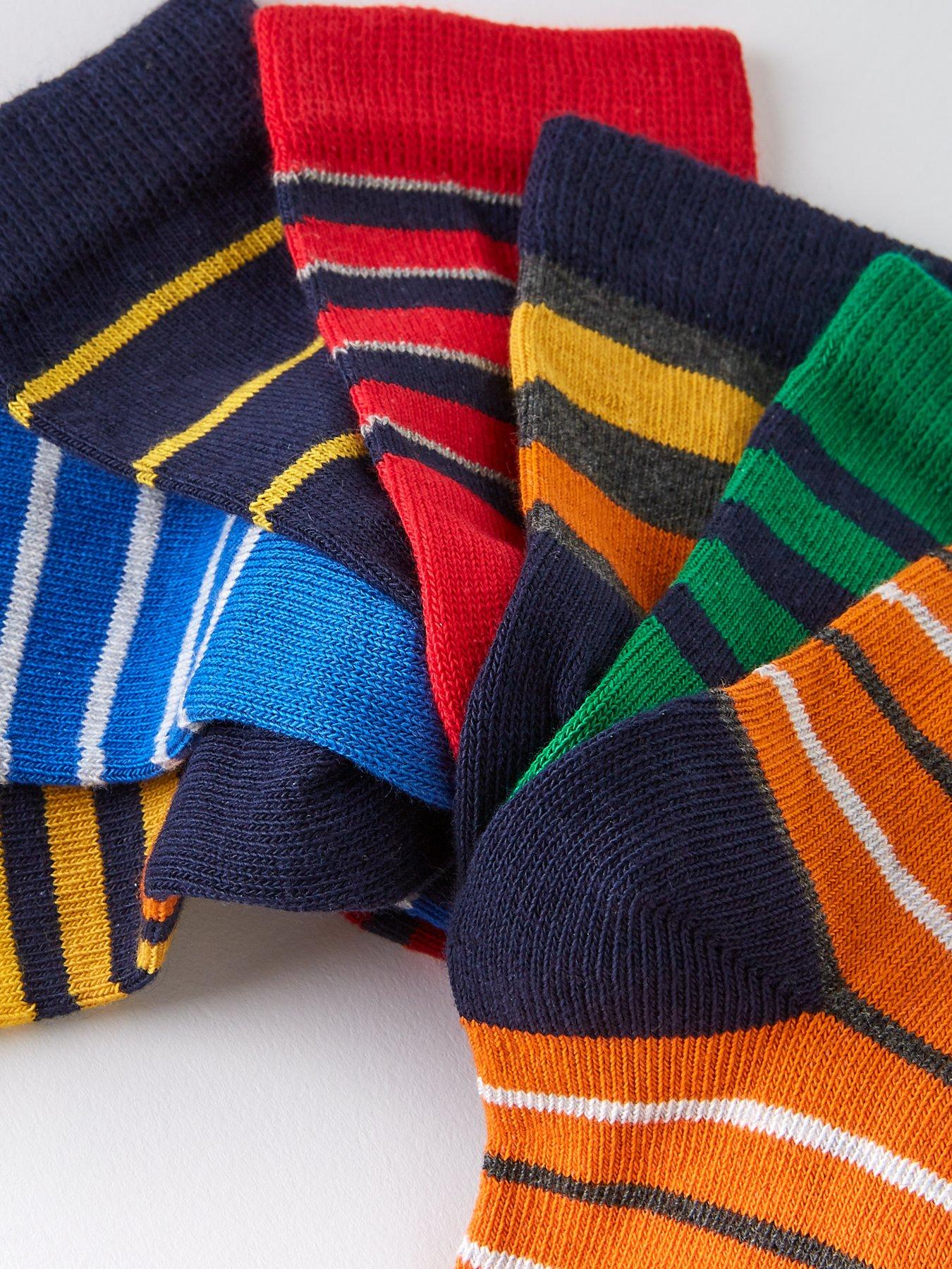  image of the-very-collection-boys-7-pack-striped-socks-multi
