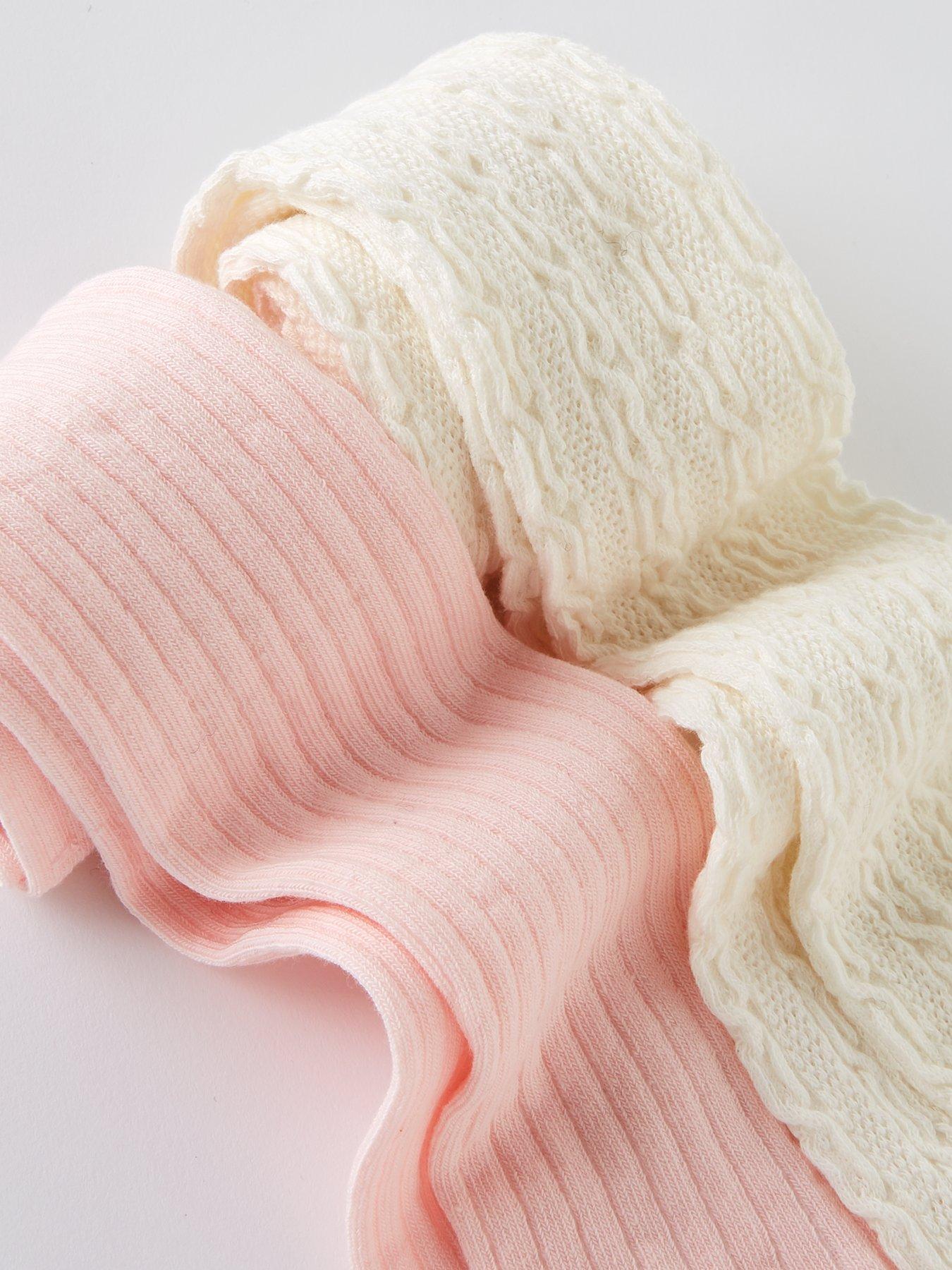 Image 3 of 3 of Everyday Girls 2 Pack Cream/Pink Tights