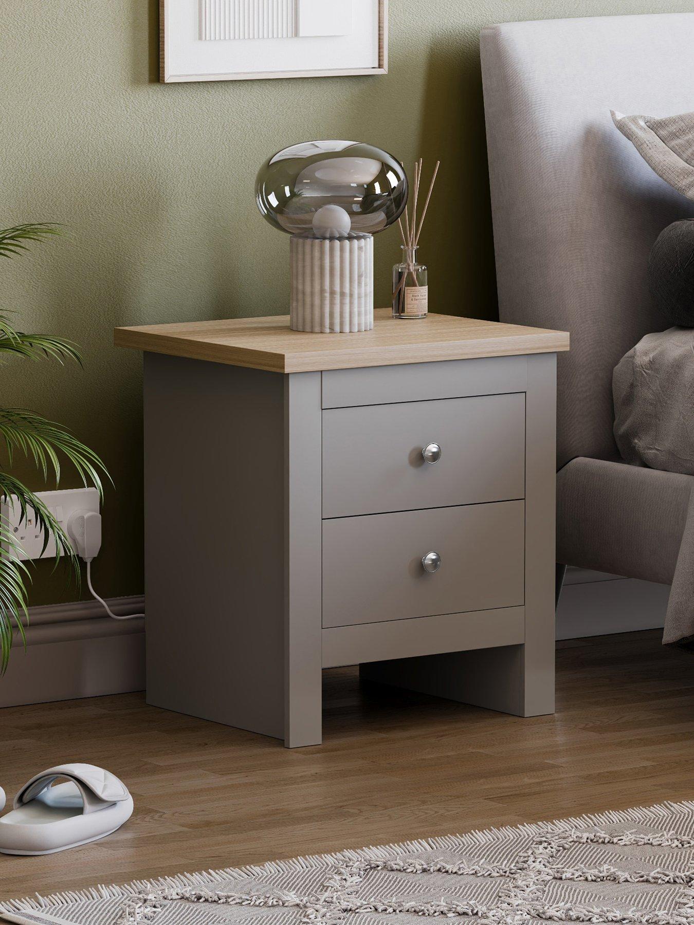 Image 1 of 6 of Vida Designs Arlington 2 Drawer Bedside Chest - Grey