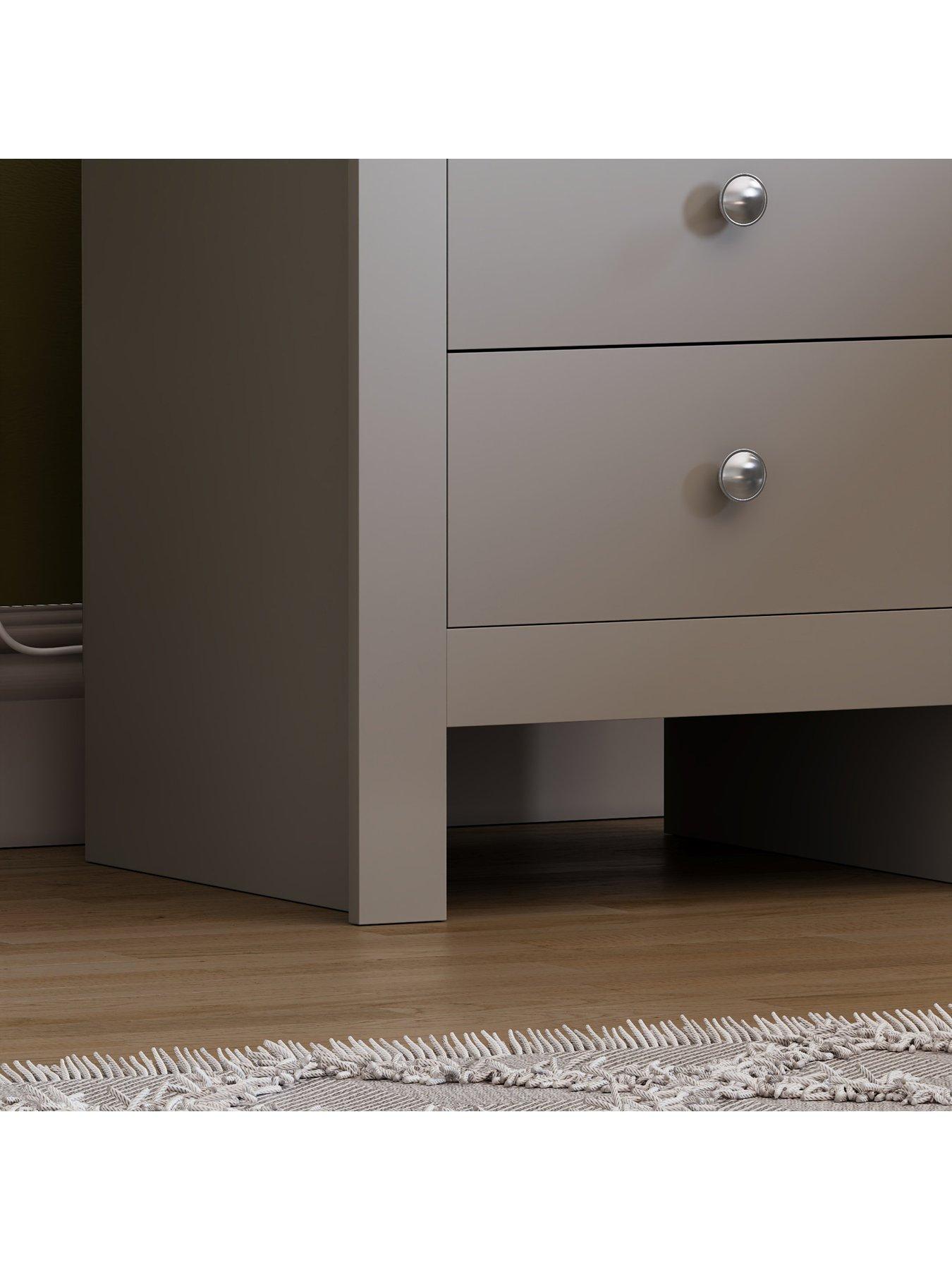 Image 5 of 6 of Vida Designs Arlington 2 Drawer Bedside Chest - Grey