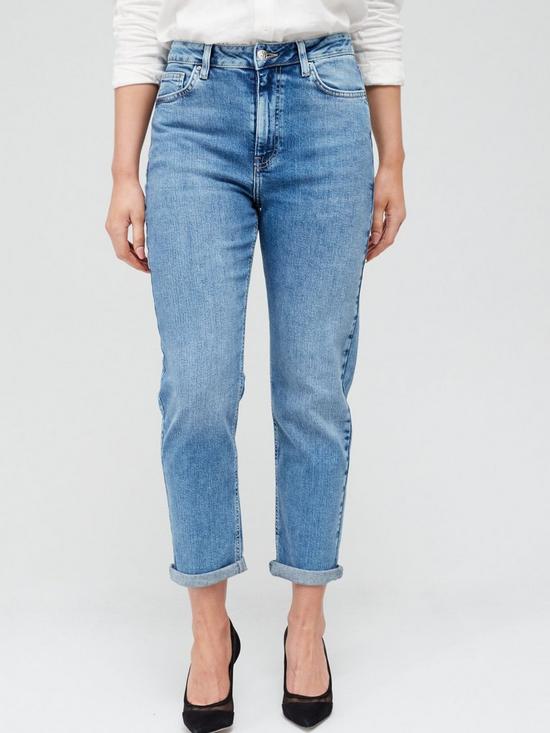 front image of v-by-very-comfort-stretch-boyfriend-jean-mid-wash