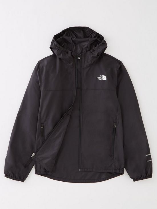 back image of the-north-face-youth-boys-reactor-wind-jacket-blackmulti