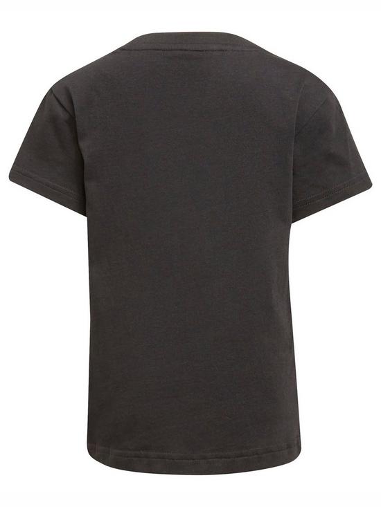 back image of adidas-originals-kids-unisex-trefoil-t-shirt-blackwhite