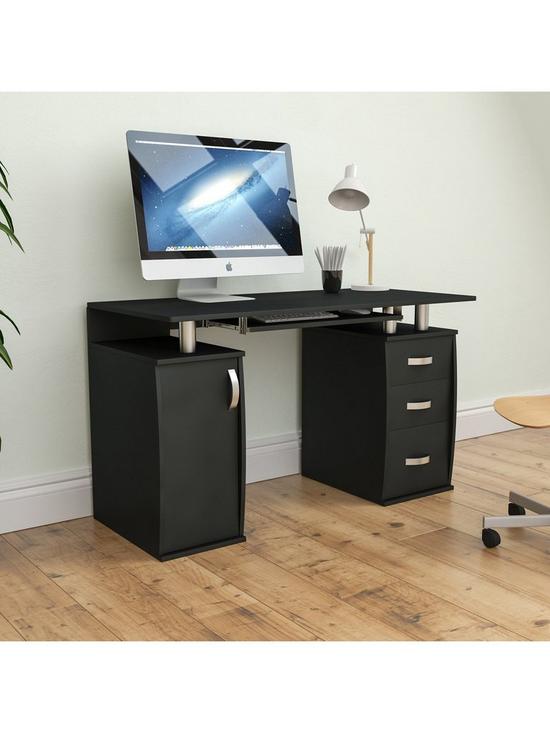 stillFront image of vida-designs-otley-3-drawer-computer-desk-black