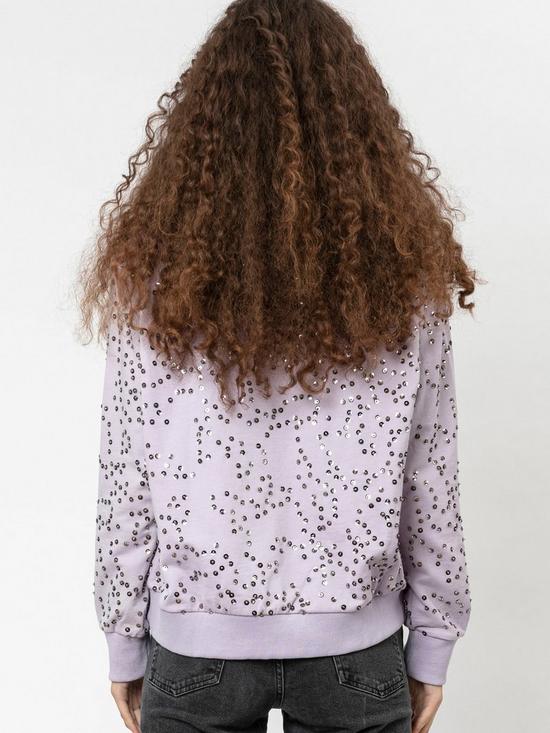 stillFront image of religion-sequin-sweat-lilac