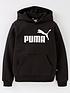  image of puma-boys-essentials-big-logo-fleece-hoodie-black
