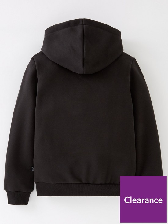 back image of puma-boys-essentials-big-logo-fleece-hoodie-black