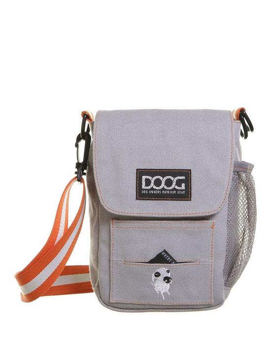 front image of doog-dog-walking-shoudler-bag--grey