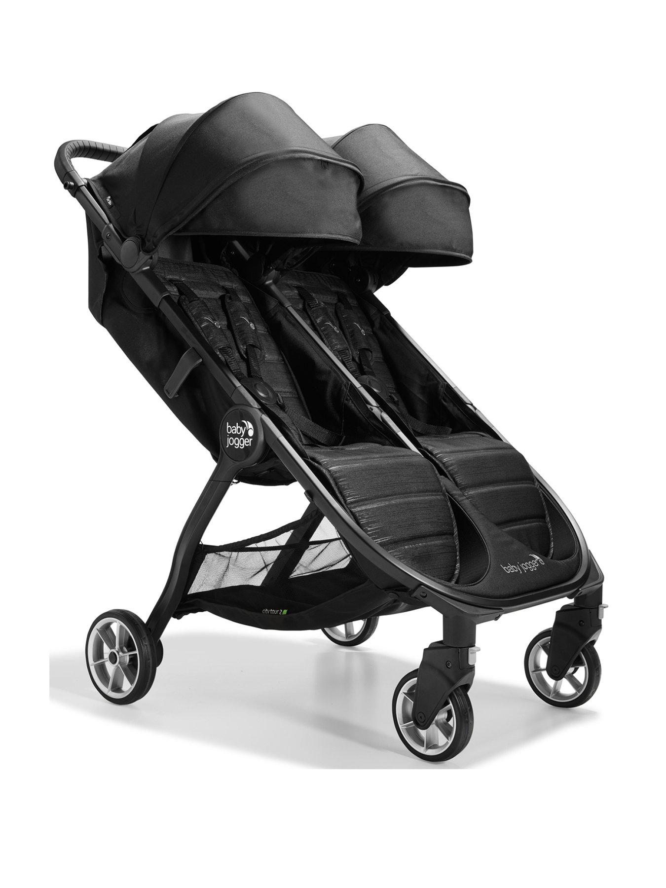 undefined City Tour 2 Double Pushchair - Pitch Black