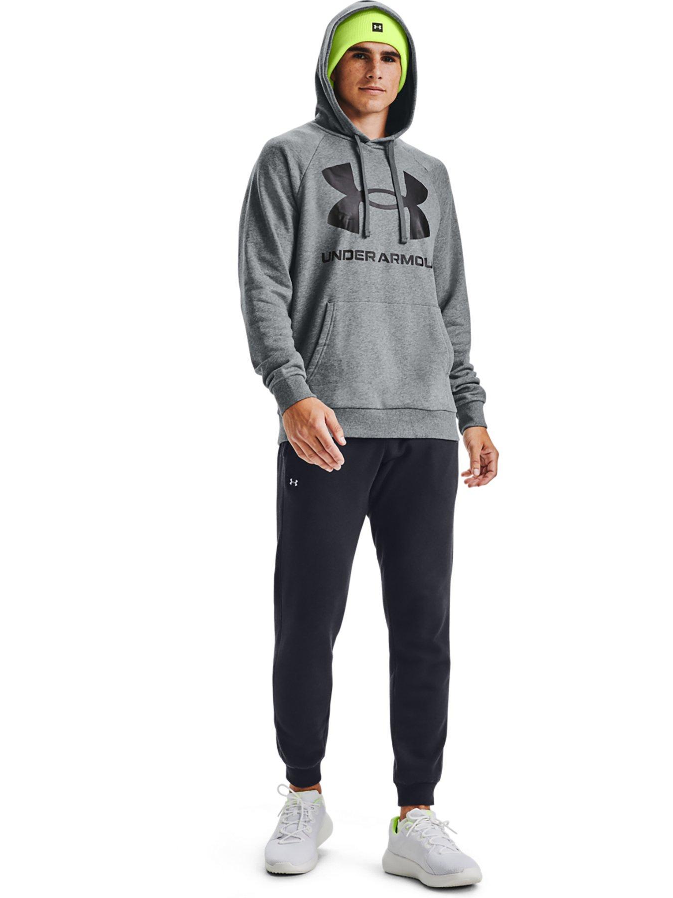  image of under-armour-training-rival-fleece-big-logo-hoodie-grey-black