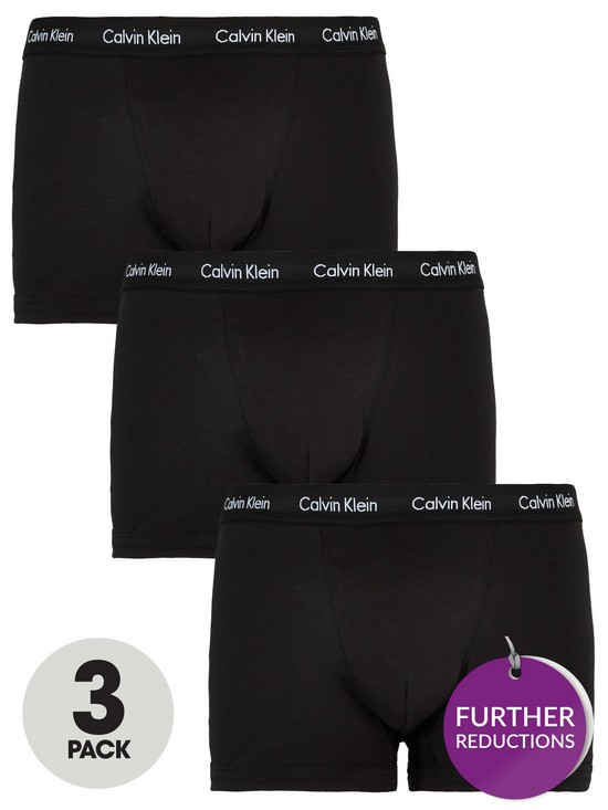 front image of calvin-klein-big-amp-tall-3-pack-trunks-black