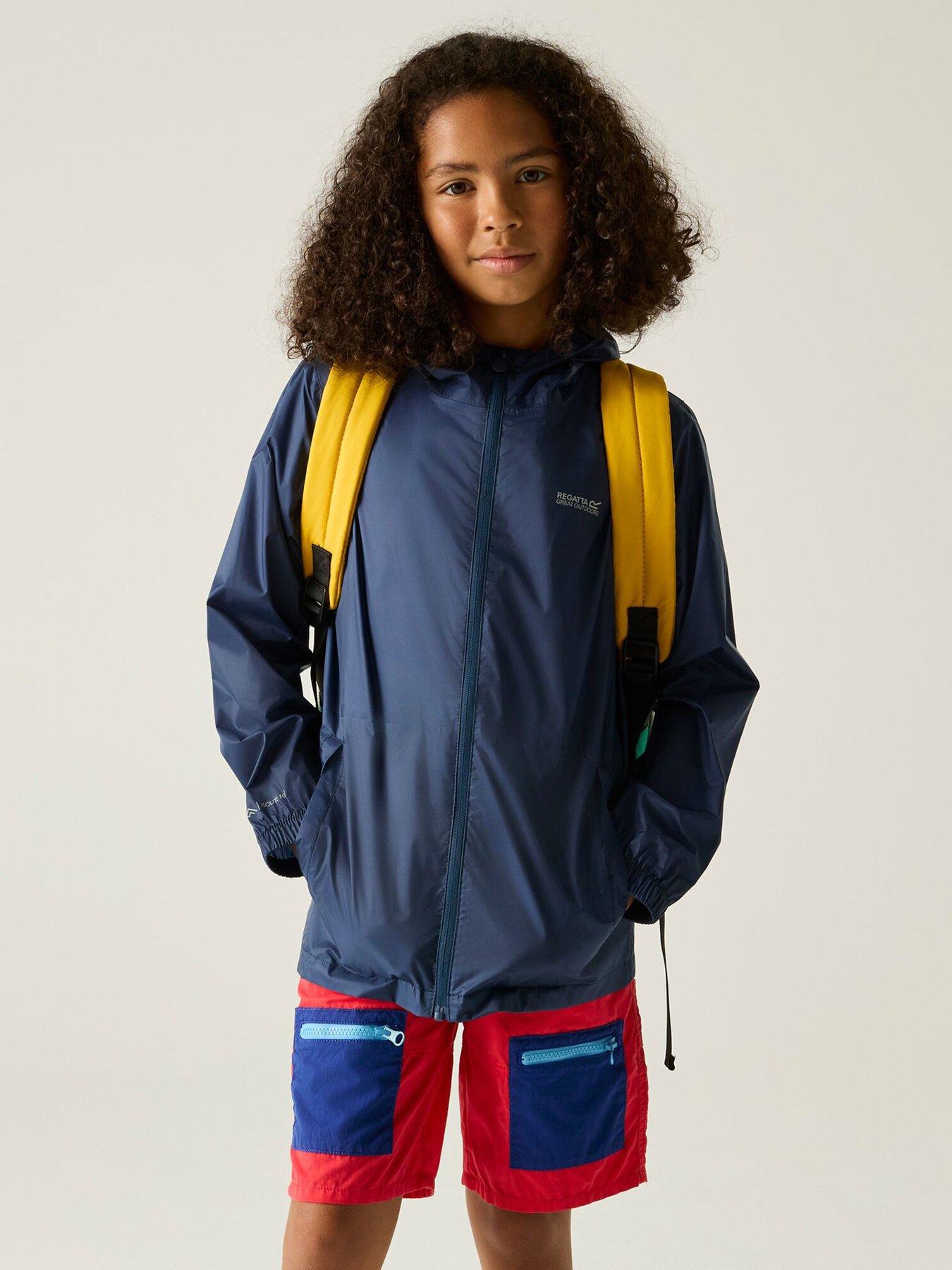 Regatta Kids Pack-it III Waterproof Jacket Navy Littlewoods