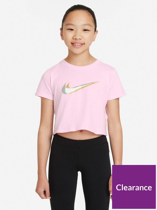 front image of nike-nsw-short-sleeve-crop-t-shirt-pink