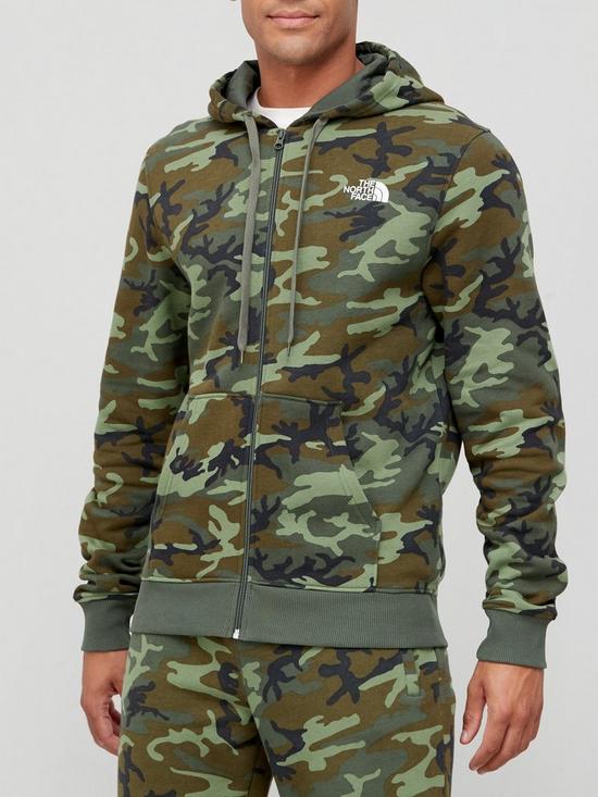 front image of the-north-face-open-gate-full-zip-hoodie-camo