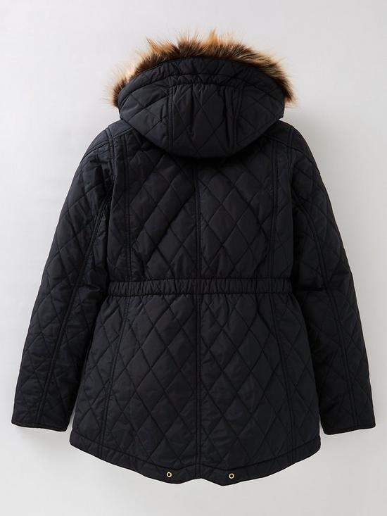 back image of barbour-international-girls-enduro-quilt-coat-black