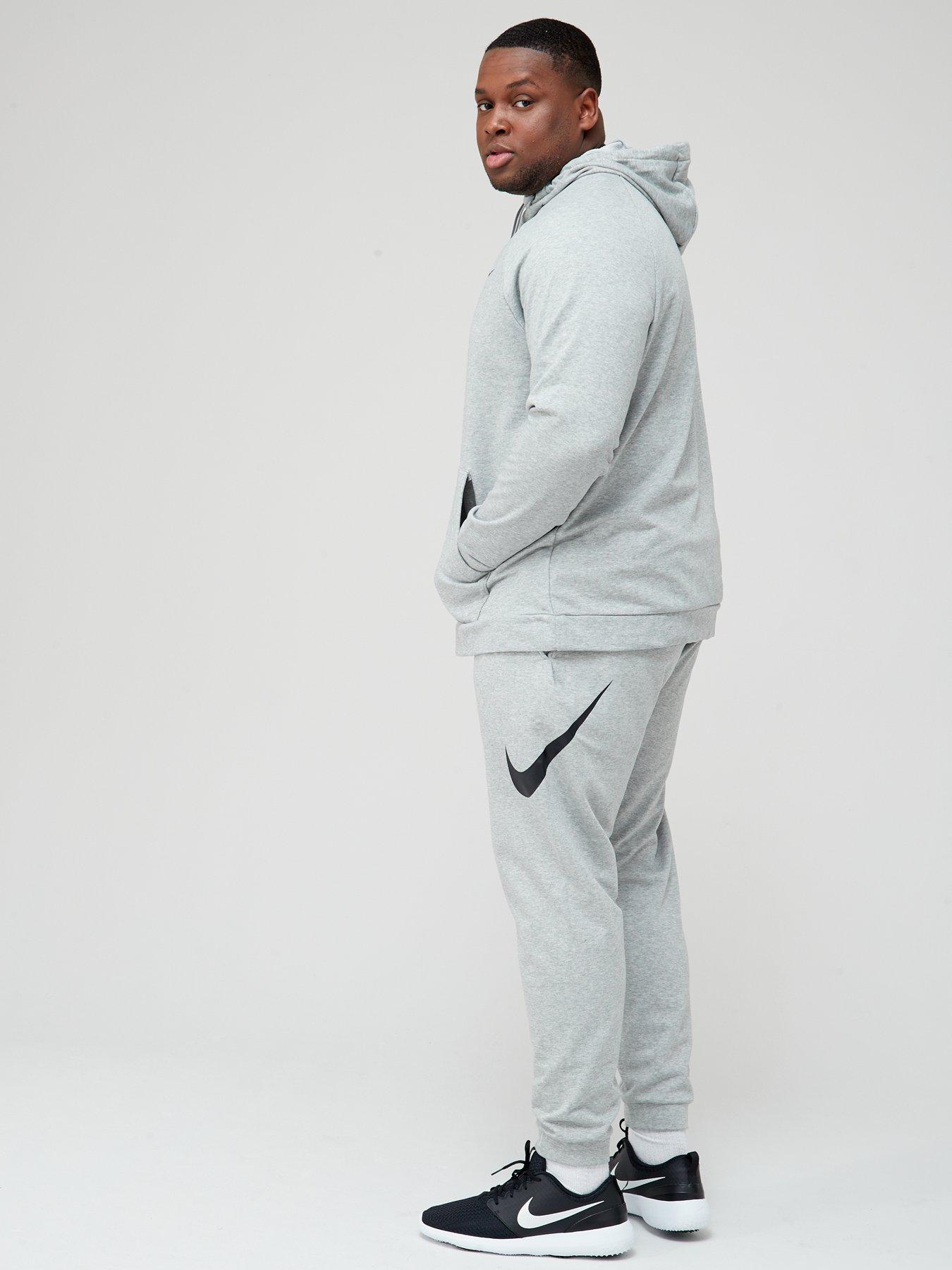 Nike Train Dri-Fit Fit Taper Swoosh Pants (Plus Size) - Grey |  littlewoods.com