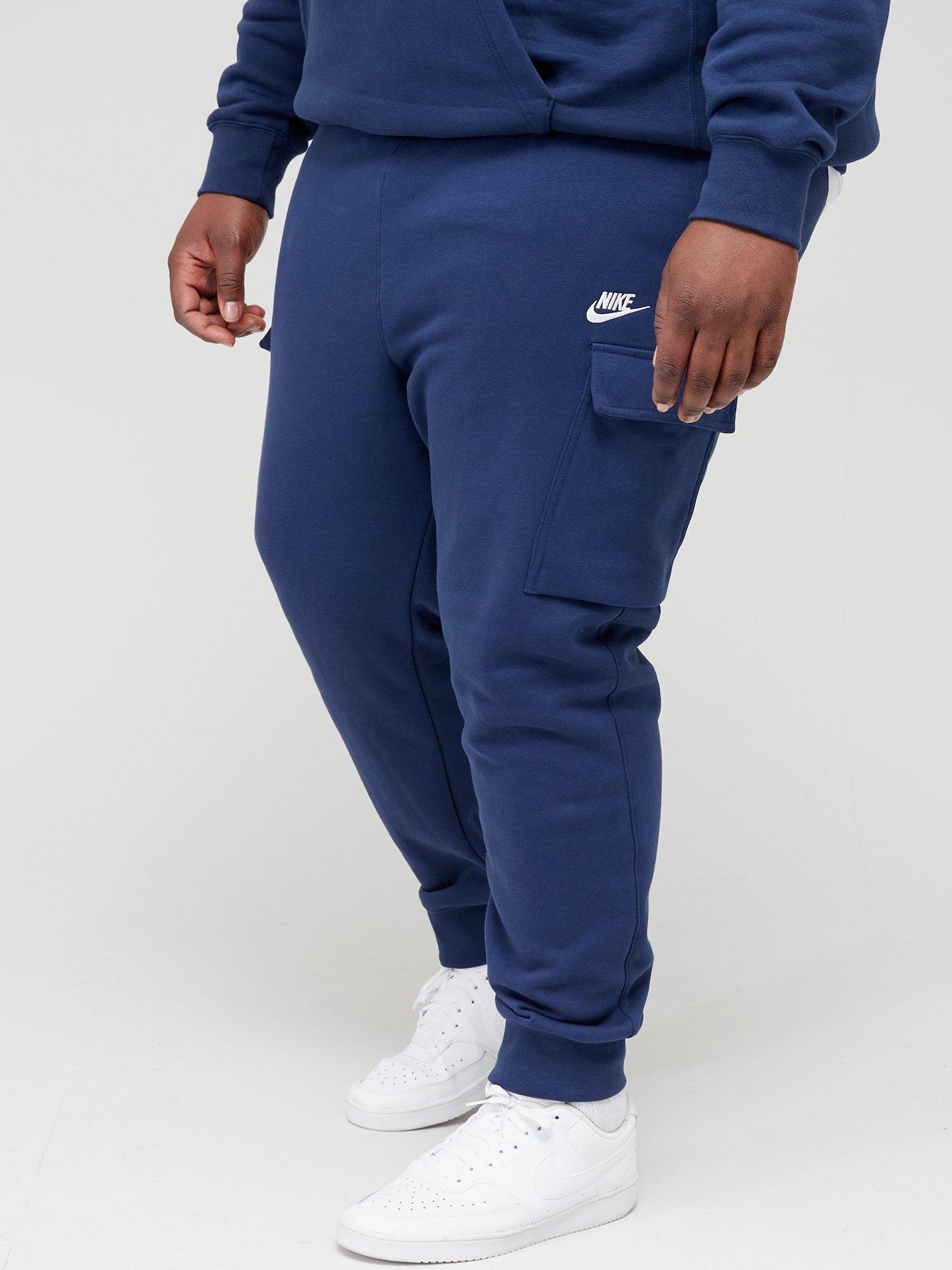 nike club essentials woven cargo joggers in navy