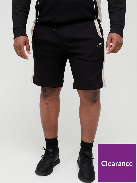 front image of boss-big-amp-tall-headlo-1-jersey-shorts-black