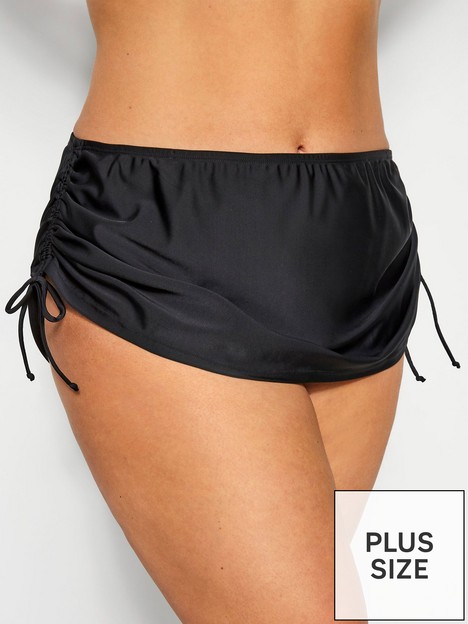 yours-ruched-side-swimskirt-black