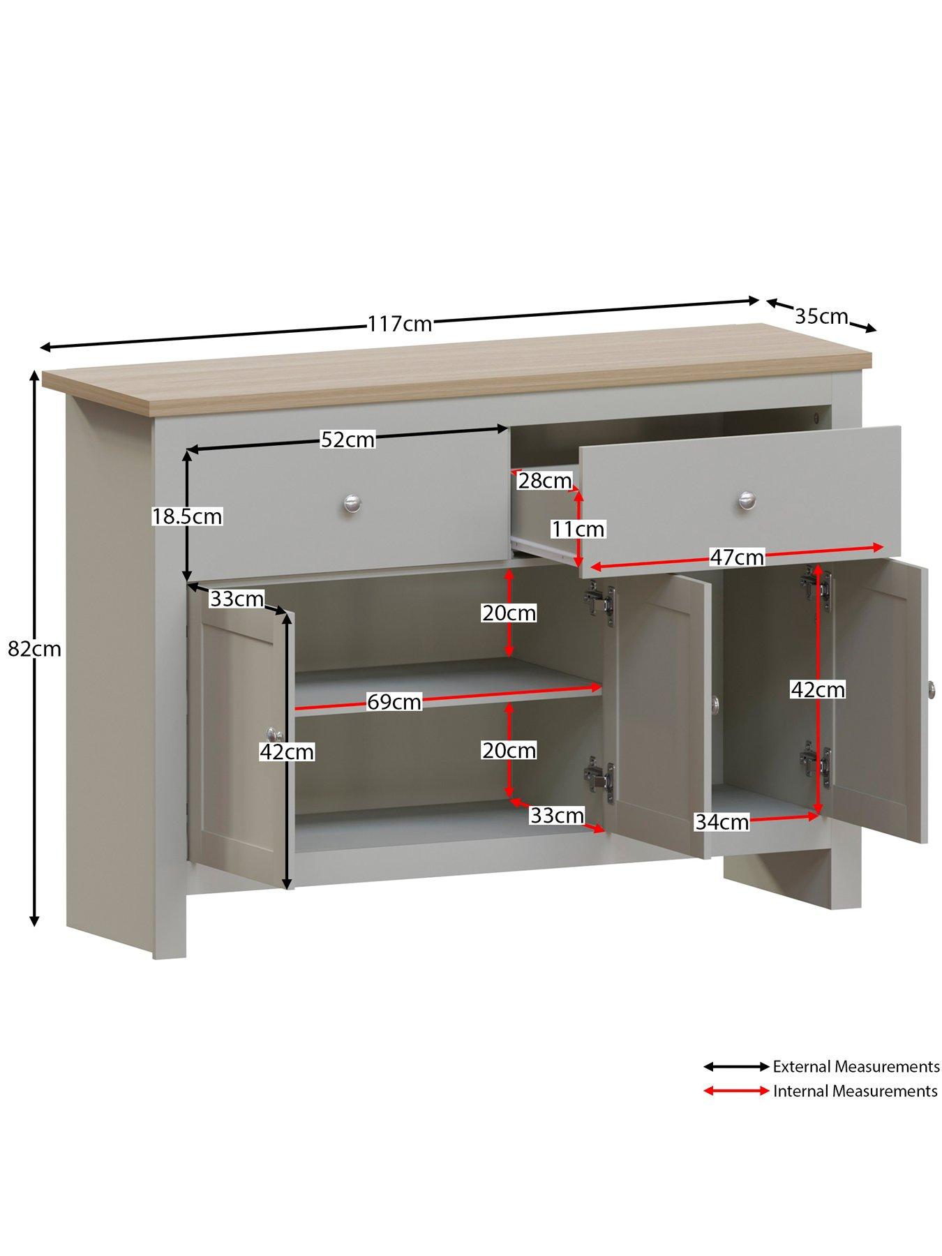  image of vida-designs-arlington-2-drawer-3-door-sideboard