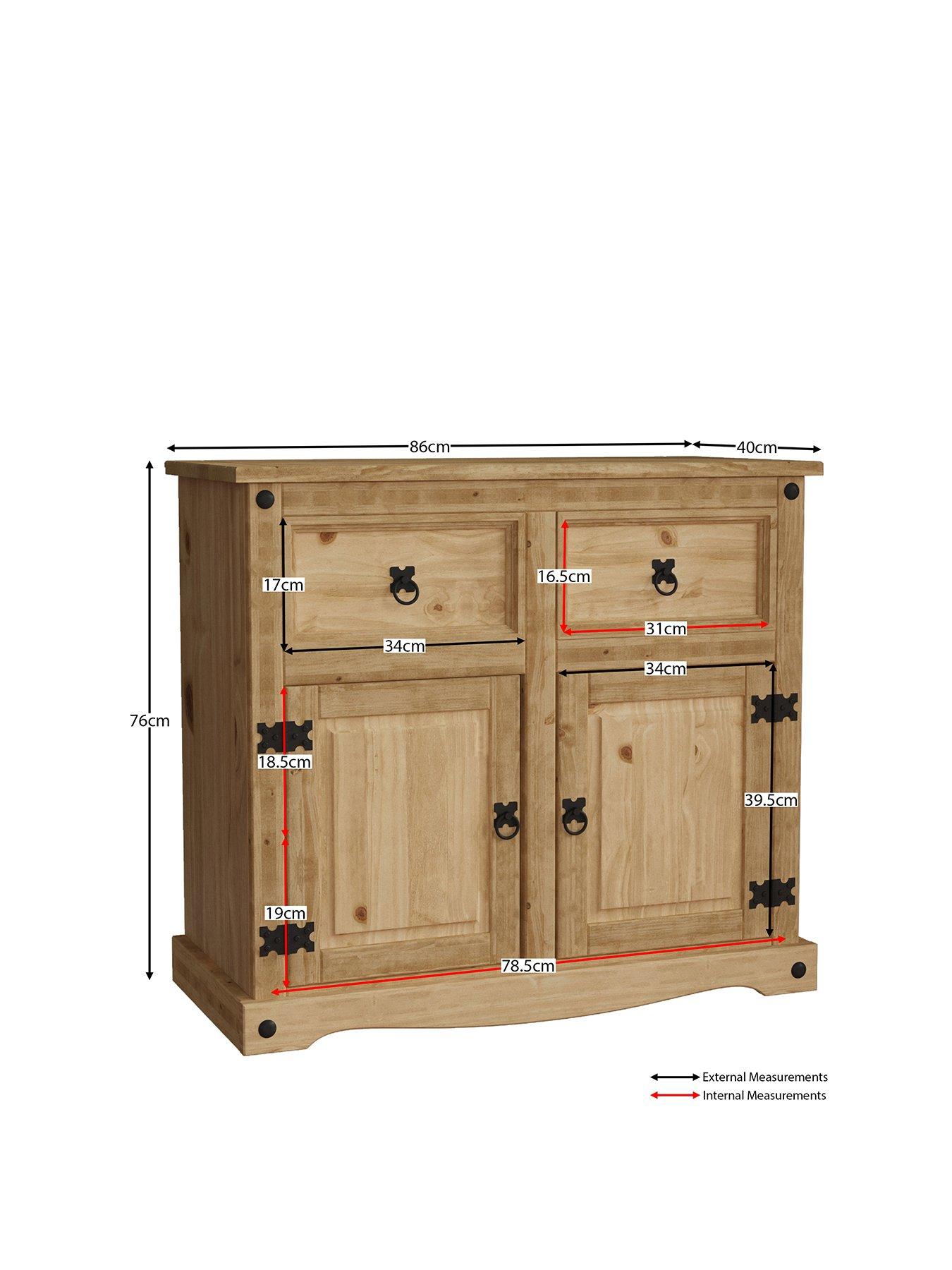 Image 3 of 6 of Vida Designs Corona Solid Pine&nbsp;2 Door, 2 Drawer Sideboard