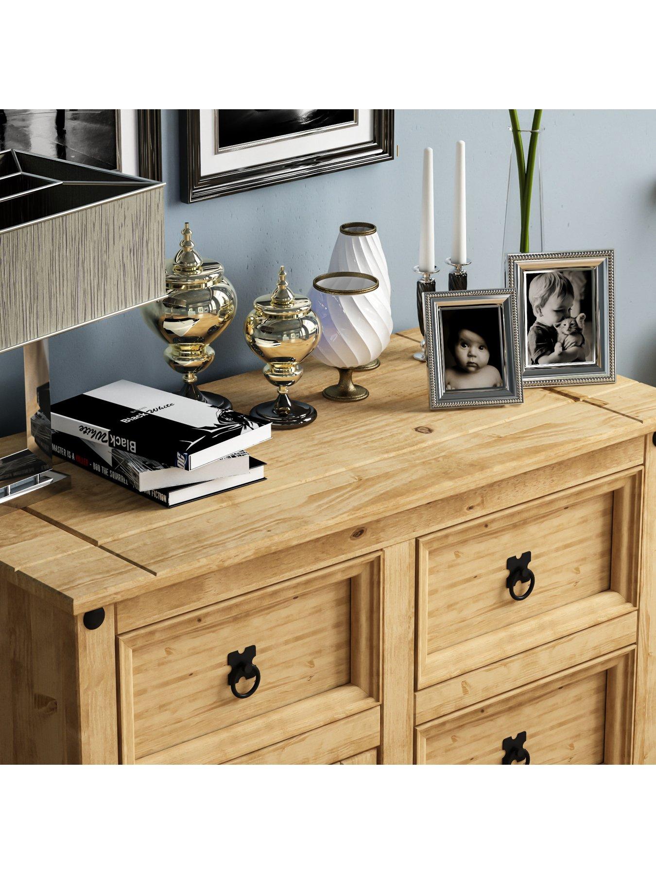 Image 5 of 6 of Vida Designs Corona Solid Pine&nbsp;1 Door, 4 Drawer Compact&nbsp;Sideboard