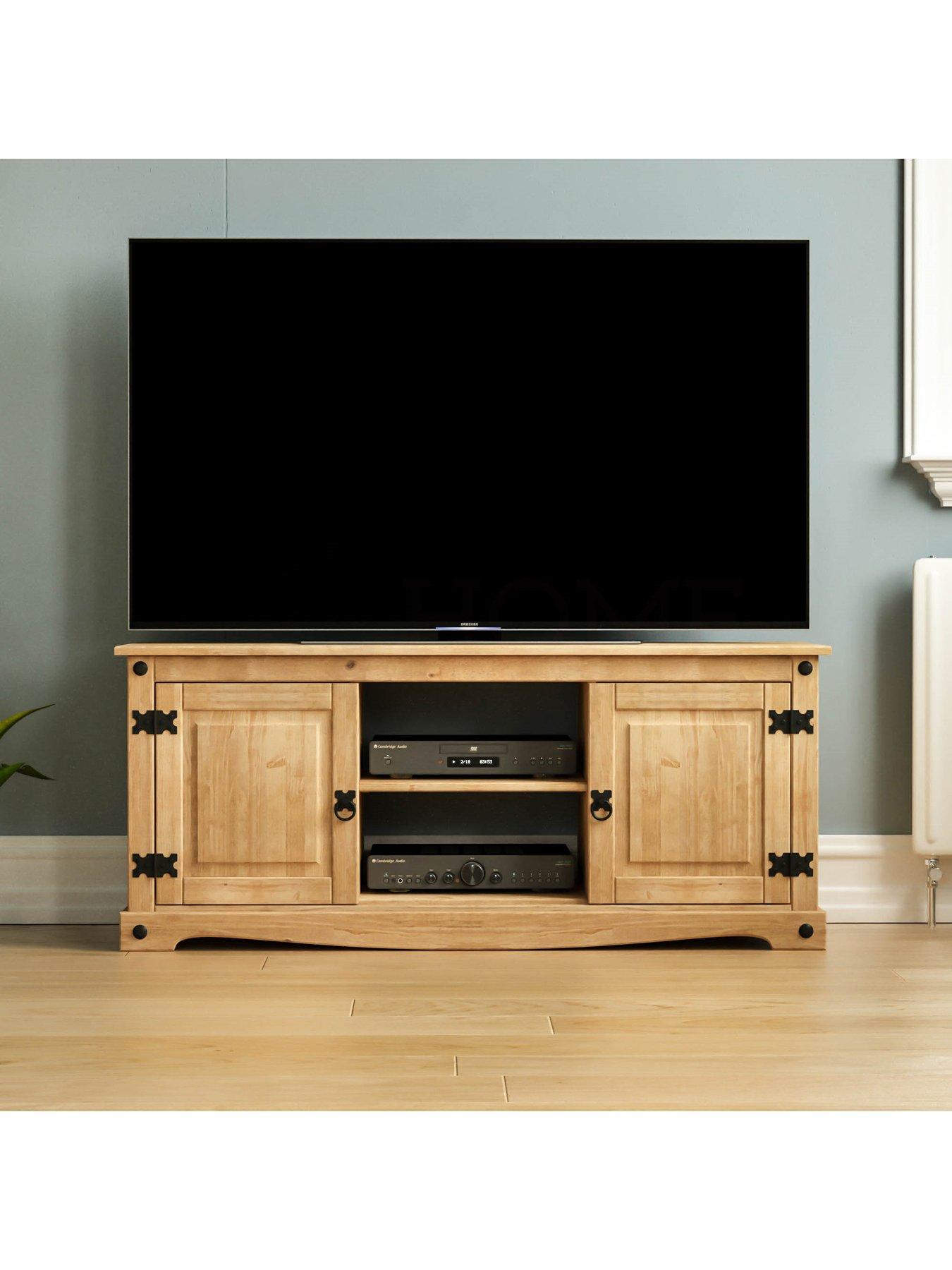  image of vida-designs-corona-solid-pine-2-door-1-shelfnbsptv-unit-fits-up-to-60-inch-tv