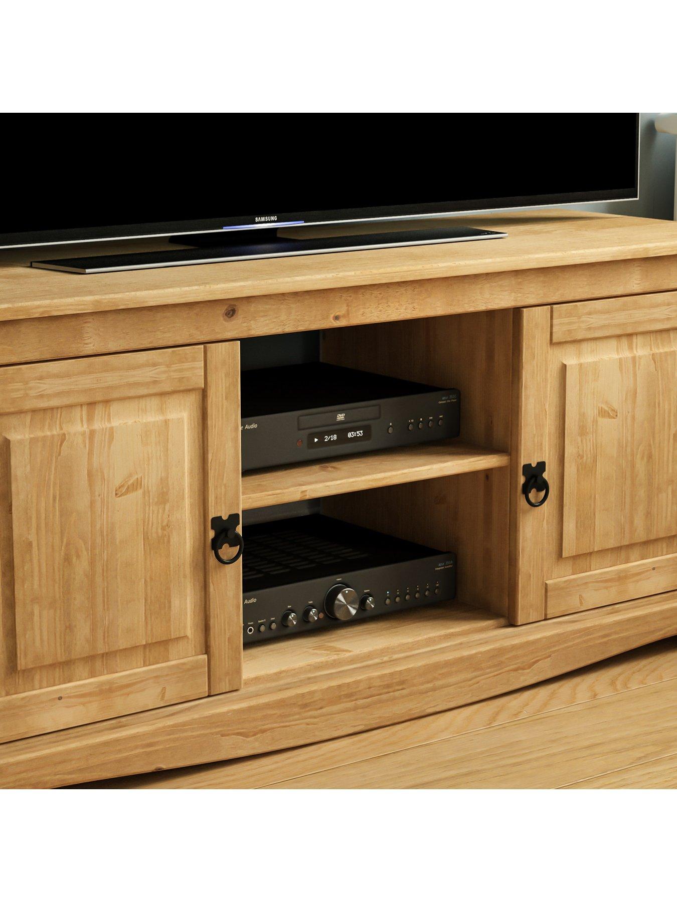  image of vida-designs-corona-solid-pine-2-door-1-shelfnbsptv-unit-fits-up-to-60-inch-tv