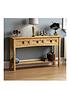  image of vida-designs-corona-solid-pinenbsp3-drawer-console-table
