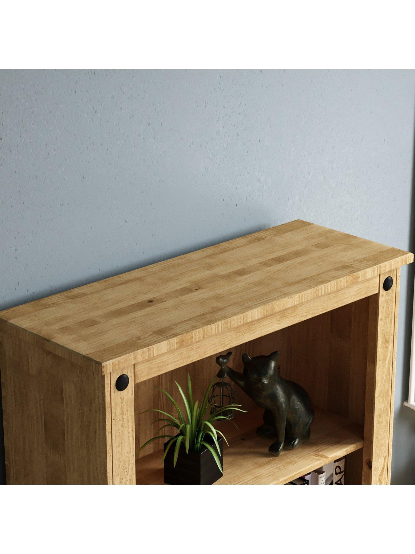  image of vida-designs-corona-solid-pine-2-door-bookcase